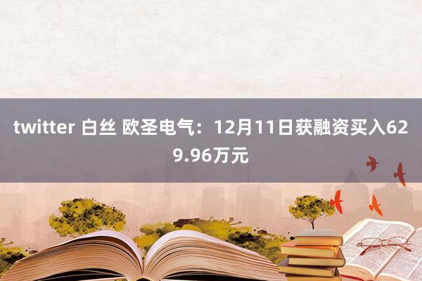 twitter 白丝 欧圣电气：12月11日获融资买入629.96万元