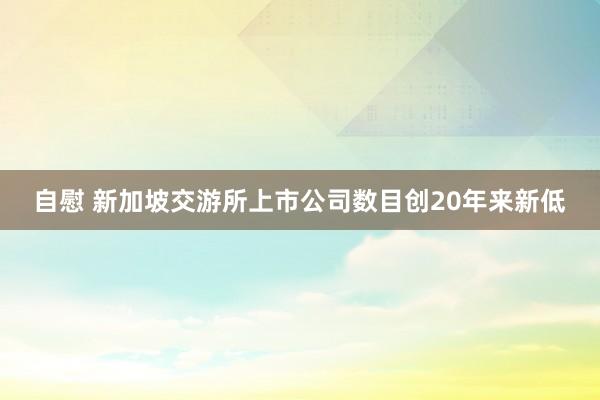 自慰 新加坡交游所上市公司数目创20年来新低