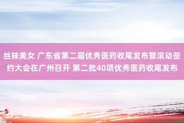 丝袜美女 广东省第二届优秀医药收尾发布暨滚动签约大会在广州召开 第二批40项优秀医药收尾发布