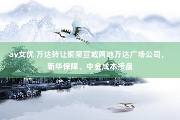av女优 万达转让铜陵宣城两地万达广场公司， 新华保障、中金成本接盘