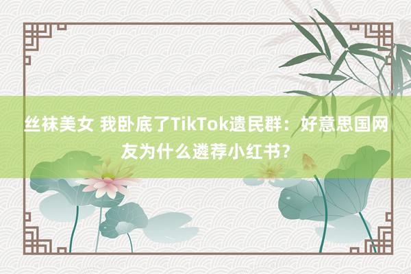 丝袜美女 我卧底了TikTok遗民群：好意思国网友为什么遴荐小红书？