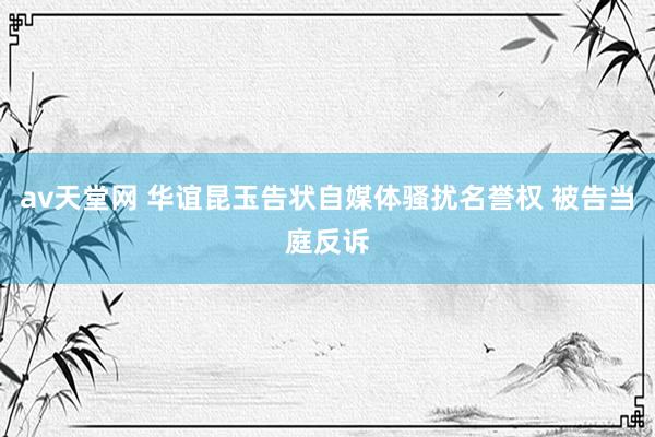 av天堂网 华谊昆玉告状自媒体骚扰名誉权 被告当庭反诉