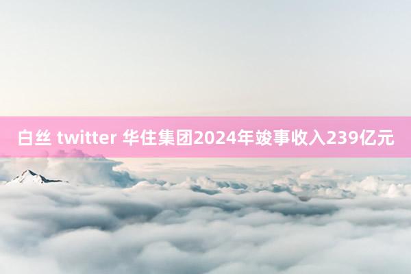 白丝 twitter 华住集团2024年竣事收入239亿元