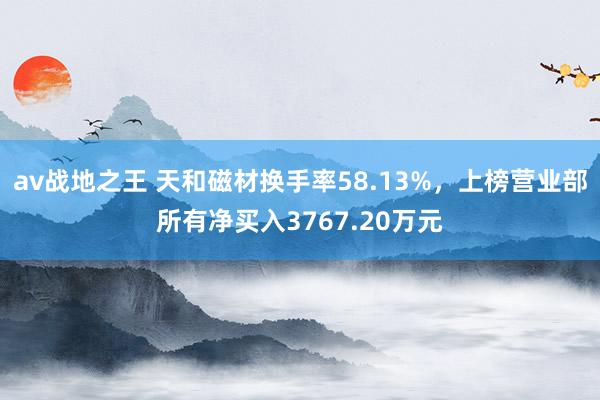 av战地之王 天和磁材换手率58.13%，上榜营业部所有净买入3767.20万元
