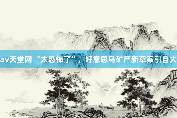 av天堂网 “太恐怖了”，好意思乌矿产新草案引自大