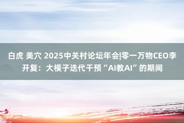 白虎 美穴 2025中关村论坛年会|零一万物CEO李开复：大模子迭代干预“AI教AI”的期间