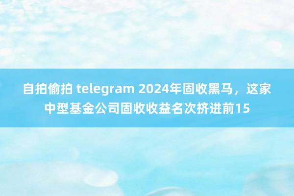 自拍偷拍 telegram 2024年固收黑马，这家中型基金公司固收收益名次挤进前15