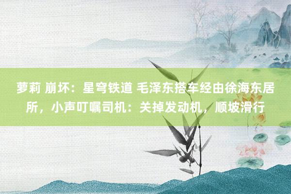 萝莉 崩坏：星穹铁道 毛泽东搭车经由徐海东居所，小声叮嘱司机：关掉发动机，顺坡滑行