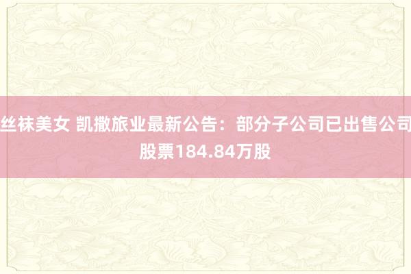 丝袜美女 凯撒旅业最新公告：部分子公司已出售公司股票184.84万股