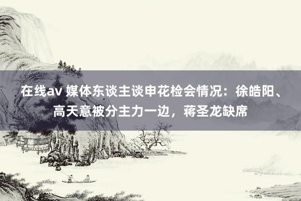 在线av 媒体东谈主谈申花检会情况：徐皓阳、高天意被分主力一边，蒋圣龙缺席